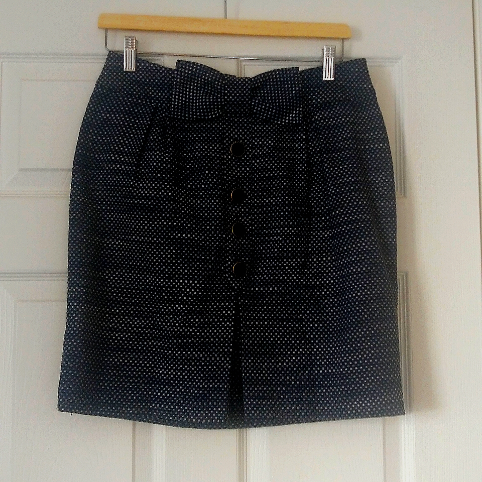 Bow Button Down Skirt